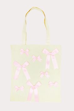 Canvas tote bag with bows Pink Shoulder Bag With Bow, Pink Bow Bag For Daily Use, Cute Everyday Bags With Bow Detail, Cute Everyday Bags With Bow, Cute Everyday Bag With Bow, Trendy Tote Bag With Bow, Tote Shoulder Bag With Bow For Shopping, Shopping Tote Shoulder Bag With Bow, Rectangular Shoulder Bag With Bow For Shopping