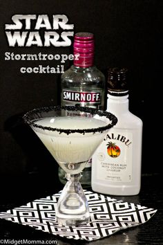 star wars stormtrooper cocktail with vodka and sprinkles on the side