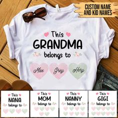 Great as Birthday gifts or Holiday presents. This adorable item can be designed upon anyone's wish with any title.Please enter:1. Nickname. ie. Grandma, Nana, Mimi, ...etc.2. Kids' Names wanted on the shirt (Names separated by commas)All items are made to order.* Please be aware that the physical product's colors may differ slightly from the mockup.Brand: Gildan Classic unisex cut makes this easy to fit the body.Material: Midweight fabricSport Grey And Antique Heathers: 90% Cotton | 10% Polyeste Grandma Tee Shirt Ideas, Grandma T Shirt Ideas, Nana Shirts Ideas, Heart Fingerprint, Shirt Names, Nana Shirts, Holiday Presents, Kids Names, Tshirt Crafts