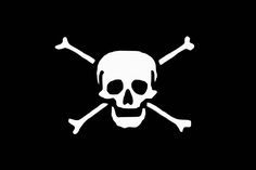 a skull and crossbones on a black background with no one in the photo