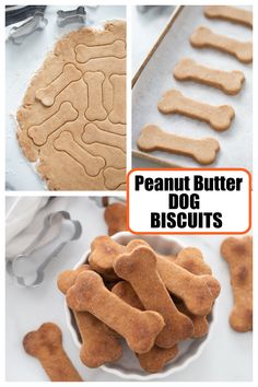 the peanut butter dog biscuits are ready to be cut and put in the freezer