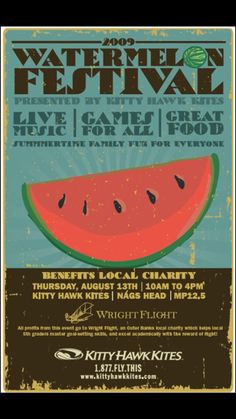 the watermelon festival poster is shown