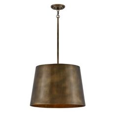 an antique brass finish pendant light fixture