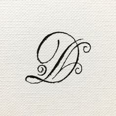 the letter d is made up of swirly lines and has been drawn in black ink