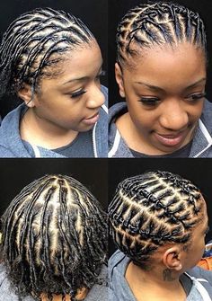 Hairstyles For Starter Locs, Loc Process, Locs Cornrows, Dreadlock Hairstyles For Women, Dread Ideas, Cornrows Natural, Medium Natural Hair Styles