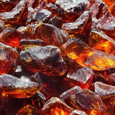 some very pretty orange and yellow rocks with the words blue ridge brand on it's side