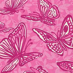 pink and white butterflies on a pink background