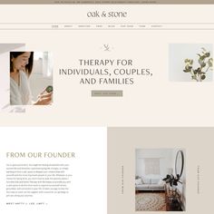 Oak & Stone Therapy Website Header Layout Design from Lindsay Scholz Studio