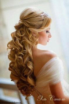 Pageant Hair, Curly Wedding Hair, Wedding Hairstyles Bride, Elegant Wedding Hair, Best Wedding Hairstyles, Long Hair Wedding Styles, Wedding Hairstyles Half Up Half Down, Trendy Wedding Hairstyles, Wedding Hair Down