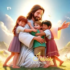 the image of jesus hugging his children