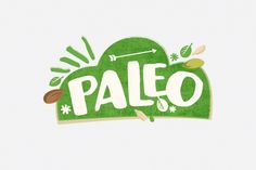 the word paleo written in green and white