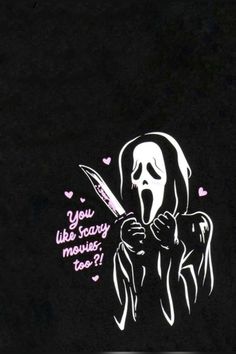 a drawing of a woman holding a knife with the words you scary meows too?