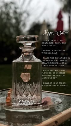 Moon Water Jar Ideas, Moonwater How To Make, Full Moon Spell Jar, Full Moon Water, Water Makeup