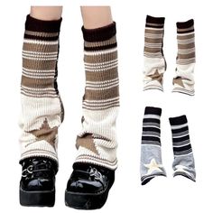 Socks With Designs, Harajuku Style Socks For Winter Stocking Stuffers, Casual Acrylic Socks For Winter, Warm Acrylic Socks For Fall, Casual Acrylic Winter Socks, Thick Acrylic Socks For Fall, Winter Knitted Acrylic Socks, White Harajuku Socks For Winter, White Harajuku Style Winter Socks