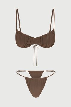 Summer of details. Our bikini is suited for pool parties, resort wear, and beachside strolls. This essential style features ruched cups, built-in underwire, and a string bottom with coverage adjustability and preference. Swim Collection Import 95% Polyester, 5% Spandex Model wears size XS True to size Double-lined Honeymoon Bikinis Bridal, Underwire Bikinis, Swim Outfits, Honeymoon Swimsuit, Two Piece Bathing Suits, Swimsuits 2020, Swimsuit Plus Size, Pinterest Ideas, Clothing Pieces