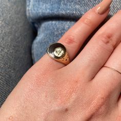 Brand New. Never Worn Other Than Just Trying It On. Mint Condition. Material Is Gold Plated Brass. Turned Out Too Big For My Pinky Gold Signet Ring With Bezel Setting For Everyday, Everyday Engraved Dome Ring, Pinky Ring For Women, Pinky Rings For Women, Halo Ring Setting, Big Stone Ring, Face Ring, Unique Rings Vintage, Layered Rings