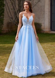 Pastel Color Prom Dresses, Prom Dresses Sweetheart Neckline, Light Blue Prom Dress Long Flowy, Matric Dresses Prom, Sleeveless Lace Bodice Gown For Homecoming, Sleeveless Gown With Lace Bodice For Homecoming, Sleeveless Tulle Dress With Beaded Straps, Matric Dance Dresses Ideas, Debs Dresses Ireland