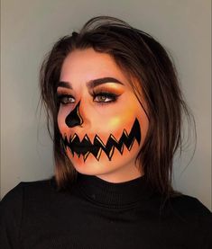 Halloween Make-up Looks, Pumpkin Halloween Costume, Cute Halloween Makeup, Halloween Makeup Pretty, Cool Halloween Makeup, Pretty Halloween