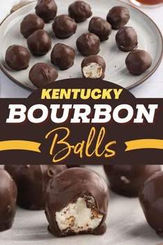 Try these Kentucky bourbon balls for treats you won't forget! Made with chopped nuts, powdered sugar, semi-sweet chocolate, and bourbon, you'll absolutely devour them! Easy Bourbon Balls, Bon Bon Filling Recipes, Bourbon Balls Kentucky, Bourbon Desserts, Bourbon Fudge, Bourbon Balls Recipe, Bourbon Balls, Bourbon Recipes, Loaf Cakes