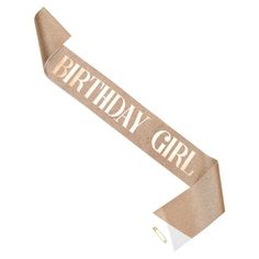 a birthday girl ribbon with the words happy birthday on it