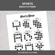 the sports pattern is shown on top of a sheet of paper