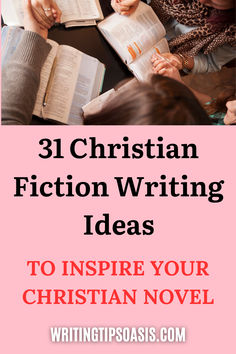 Image of people reading Bibles and title of pin which is 31 Christian fiction writing ideas to inspire your Christian novel. Fiction Writing Ideas, Novel Writing Prompts, 2023 Writing, Christian Romance Novels, Writing Romance Novels, Christian Fiction Books