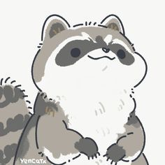 a drawing of a raccoon sitting on its hind legs