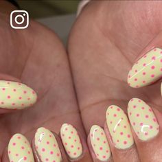 394 likes, 7 comments - han.polished on July 31, 2024: "Simple and so cute💛 • • • #polkadotnails #simplenailart #nailart #nails #nailsnailsnails #nailsofinstagram #summernailart #handpaintednailart". Christmas Nails Polka Dots, Brown Nails With Polka Dots, Brown Polka Dot Nails, Yellow Polka Dot Nails, Yellow Nails With Design, Pokadot Nails Acrylic, Teen Nails, Dot Nails, Summery Nails