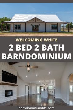 two bedroom 2 bath barndominium with open floor plan