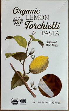 organic lemon tocchietti pasta packaging