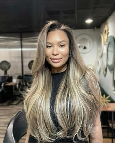 Brown Hair Sew In, Blond Hair With Highlights, Black Roots Blonde Hair, Old Money Brunette, Rambut Brunette, Golden Brown Hair, I Name