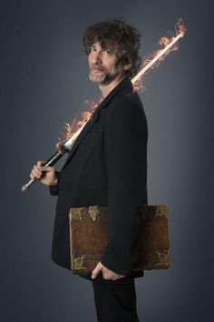 Flaming Sword & Neil Gaiman Neil Gaiman Terry Pratchett, Radio Good Omens, Neil Gaiman Good Omens, Neil Gaiman Art, Niel Gaiman, Good Omens Book, American Gods