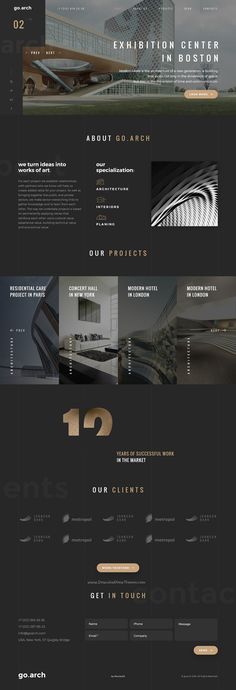 the website design for an architectural firm