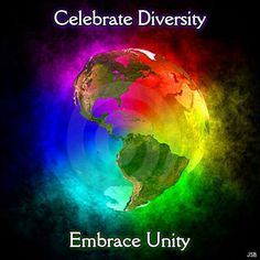 the earth is surrounded by colors and text that reads celebrate diversity embrace univy