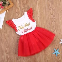 Baby Christmas dress with my first Christmas print and romper style fit will make your little one feel comfy and adorable on any friends and family event. Baby Christmas Dress, Christmas Dress Baby, Newborn Christmas, Gear Accessories, My First Christmas, Family Event