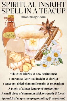 a poster with an image of spices and herbs on it, including cinnamons, garlic,