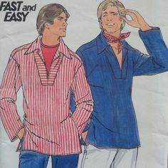 two men's shirts and bow ties are shown in this sewing pattern