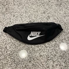 Nwot, Nike Belt Bag, Black Black Rectangular Shoulder Bag With Logo, Trendy Black Shoulder Bag With Logo, Trendy Black Bags For Streetwear, Casual Black Pouch Bag, Trendy Black Streetwear Bags, Black Sporty Shoulder Bag For Streetwear, Black Sporty Bags For Streetwear, Casual Black Bags With Logo, Nike Black Bags For Everyday