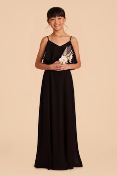 Janie Convertible Junior Bridesmaid Dress in Black | Birdy Grey