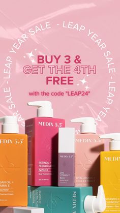 Hurry, don't miss out on our Leap Year Sale - it only happens once every 4 years! From midnight to midnight CT, buy 3 products and get the 4th free when you use code "LEAP24" at checkout. Take advantage of this exclusive offer and stock up on your favorite skincare essentials. Tap to shop now and catch the savings while you can! Offer Ads, Body Rash, Advertising Inspiration, Facial Benefits, Makeup Layout, Age Rewind, Vitamin F, Leap Year