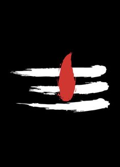 the flag of japan is painted in red, white and black on a black background