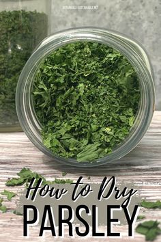 how to dry parsley in a jar