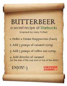 an old recipe for butterer beer on parchment paper