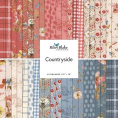 Welcome to the charm and tranquility of the Countryside fabric collection, a delightful creation by Lisa Audit for Riley Blake Designs. Featuring elegant toiles, muted colors, and classic patterns, this collection is a celebration of nostalgia and simplicity. 100% cotton. The set includes 42 fabric squares, each measuring approximately 10" x 10". Cottage Fabric Prints, Moda Fabric Collections, Panel Quilt Patterns, Sanderson Fabric, Blanket Fabric, Shabby Chic Fabric, Farmhouse Fabric, Lisa Audit, Riley Blake Fabric