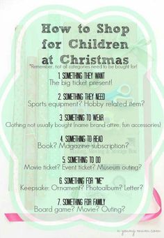 a cell phone with the text how to shop for children at christmas