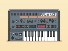 an electronic keyboard with the words jupter 8 on it's front panel