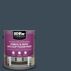 the behr premium paint is shown in dark brown and has an interior floor finish