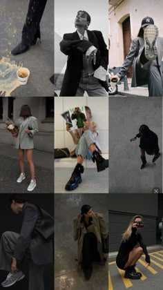 the collage shows people dressed in different outfits