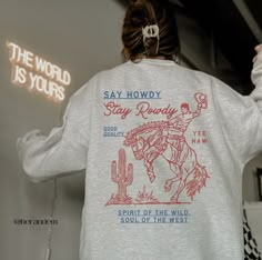 This Gender-Neutral Adult Hoodies & Sweatshirts item is sold by herandem. Ships from Charlotte, NC. Listed on Jan 20, 2024 T-shirt Designs, Custom Sweatshirt Ideas, 70s Western Aesthetic, Cowgirl Outfits Aesthetic, Cute Sweatshirt Designs, Cricut Sweatshirt Ideas, Western Gift Ideas, Western Core, Western Hoodies