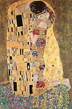 the kiss by klimt painting print on wrapped canvas for home decor or wall art